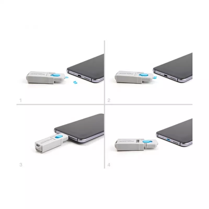 DeLOCK 20949 Micro USB lizdo blokavimo kištukas, 10 vnt., mėlynas