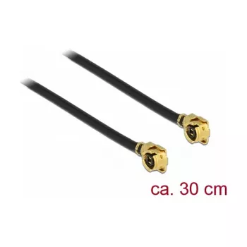Koaksialinis kabelis DeLOCK 89609 0,3 m MHF (I-PEX) juodas auksuotas