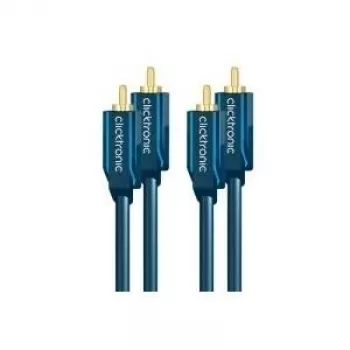 Stereo garso kabelis (2x RCA kištukas / 2x RCA kištukas) - 1,0 m RCA koaksialinis kabelis galingam stereogarsui