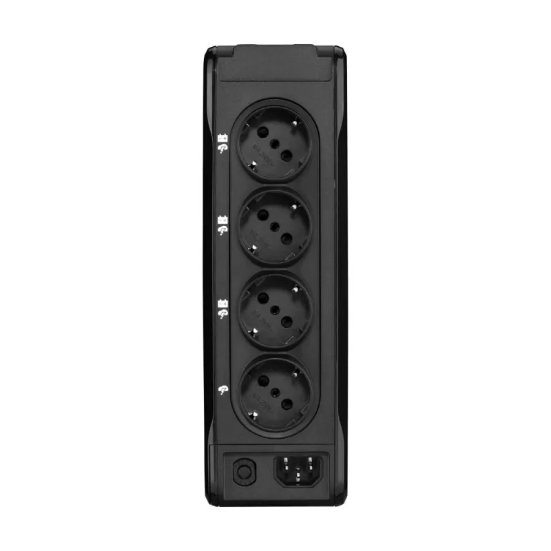 Nepertraukiamo maitinimo šaltinis Eaton 3P Ellipse 0,7 kVA (420 W), budėjimo režimas, 4 AC lizdai, 7 Ah baterija, bokštinis, juodas