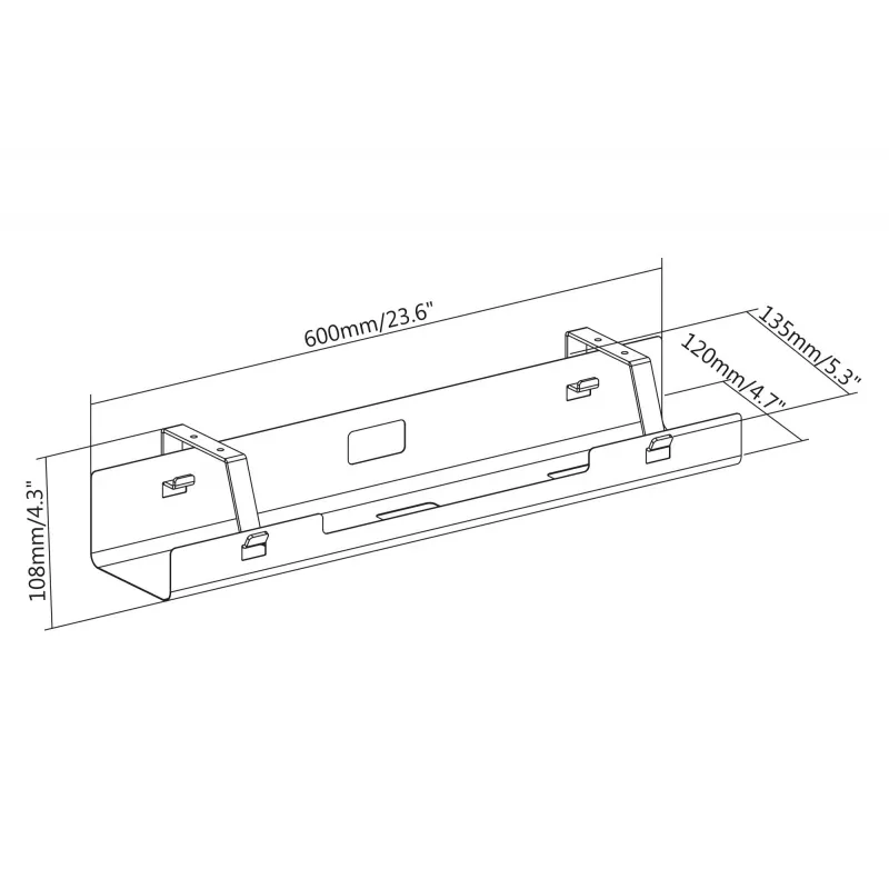 Digitus DA-90450 Kabelių valdymo dėklas 600x135x108mm Juodas Plienas 1