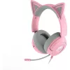 Ausinės Razer Kraken Kitty V3 X — laidinės USB Type-A, uždengiančios ausis, 20–28 kHz, 1,3 m laidas, rožinės