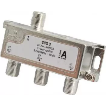 Triax SCS 3 - Kabelių skirstytuvas - 75 omų - 5 - 2400 MHz - sidabrinis - baltas - moteriška jungtis - 10,5 dB (349823)