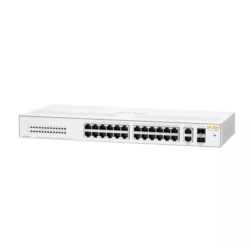 HPE Aruba Networking Aruba Instant On 1430 26G 2SFP nevaldomas L2 gigabitinio eterneto jungiklis 1U