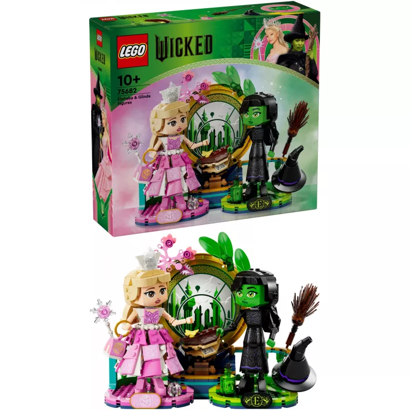 LEGO Wicked figūrėlės Elphaba ir Glinda 75682 – kolekcinis minifigūrėlių rinkinys