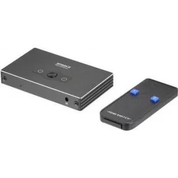 SpeaKa Professional SP-HSW-300 2 prievadų HDMI jungiklis, Ultra HD palaikymas 7680 × 4320 pikselių (SP-10474508)