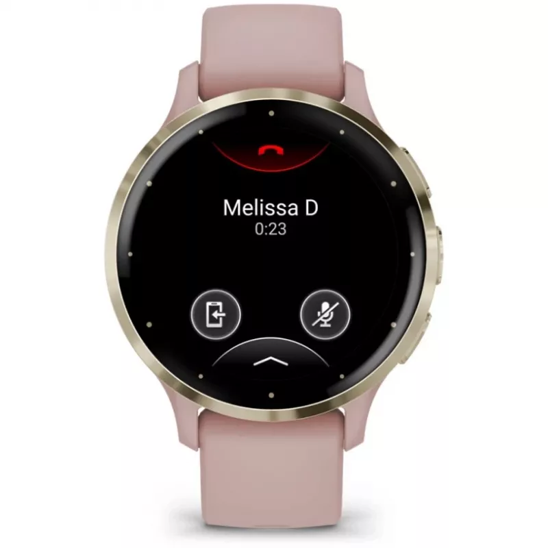 Garmin Venu 3S 3.05 cm (1.2) AMOLED 41 mm Skaitmeninis 390 x 390 pikselių Lietimui jautrus ekranas Auksinė, Rožinė Wi-Fi GPS (palydovas)