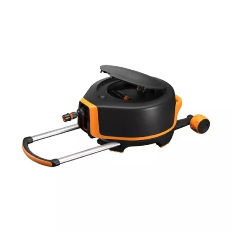 Fiskars sodo būgnas su XL žarna ant ratų