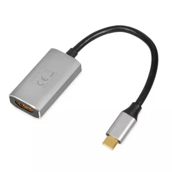 IBOX IACFAK USB-C į HDMI adapterio laidas, USB-C (kištukas) į HDMI (lizdas), 4K 60Hz, tiesūs jungtys, sidabrinis