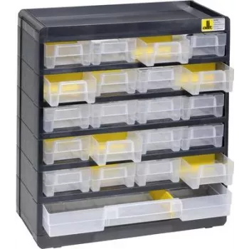 Laikymo dėžė allit VarioPlus Basic model 458090, 300×335×135 mm, juoda/geltona