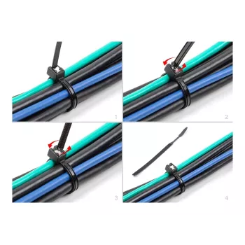Kabelio raištis DeLOCK 200x4,8mm 50vnt juodi
