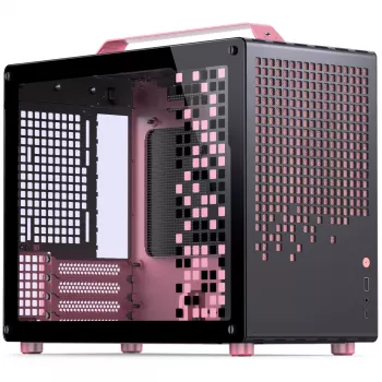 Jonsplus MATX Handle Case Z20 Black-Pink – Mini/Micro/Flex-ATX korpusas su nešimo rankena
