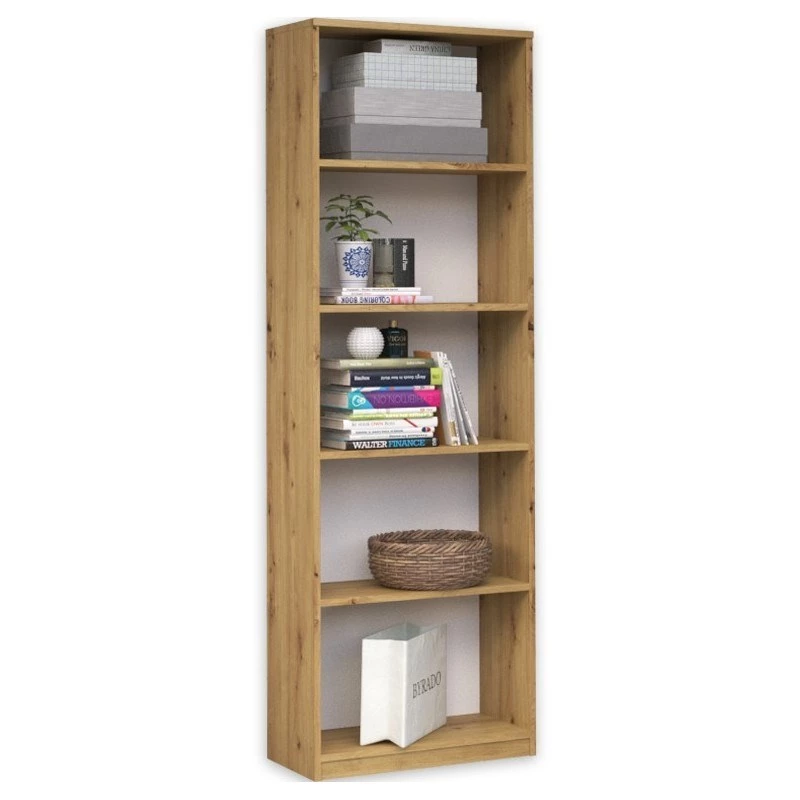 Biuro spinta su lentynomis Topeshop R40 ARTISAN, ąžuolo spalva, 5 lentynos, 400×300×1820 mm, medžio drožlių plokštė