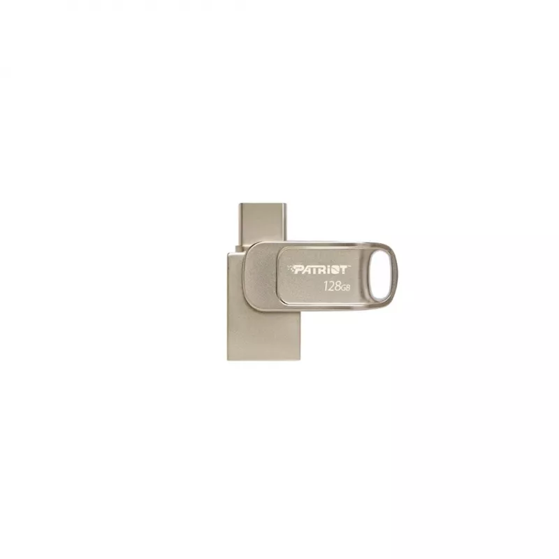 USB atmintukas PATRIOT PS128GT560DS5D 128GB USB 3.2 (USB-A / USB-C) sukamasis cinko lydinys sidabrinis