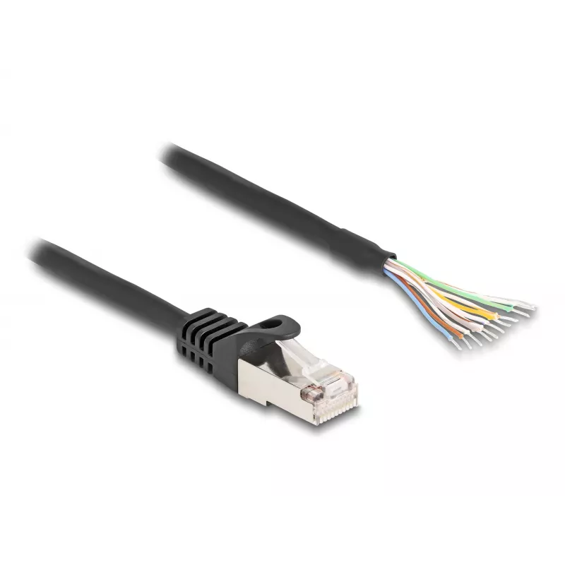 DeLOCK RJ50 kištukas į atvirus laidų galus S/FTP 0,25 m juodas