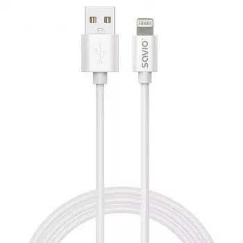 Savio Cl-193 USB kabelis USB 2.0 2 m USB A USB C/Lightning Baltas