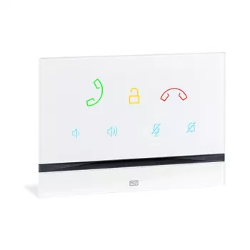 Vidinis domofono skydelis 2N Indoor Talk White – laidinis, grūdintas stiklas, montavimas ant sienos, 185×128×48.2 mm