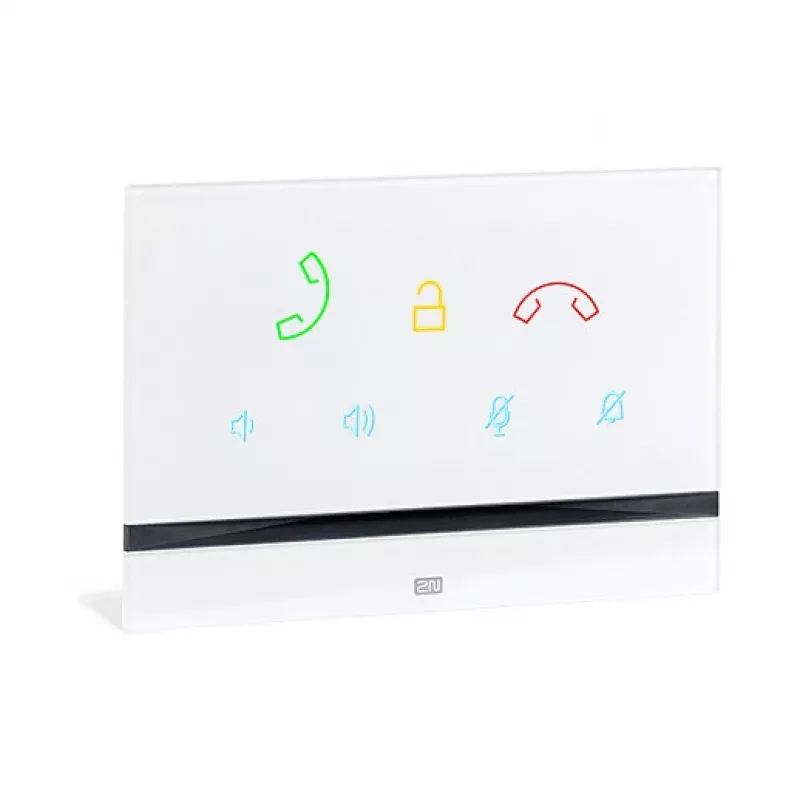 Vidinis domofono skydelis 2N Indoor Talk White – laidinis, grūdintas stiklas, montavimas ant sienos, 185×128×48.2 mm