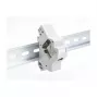 Snap-in laikiklis Keystone moduliui ant DIN bėgio DELOCK 67043 — plastikinis, įžemintas, 60×88.2×21.5 mm, pilkas