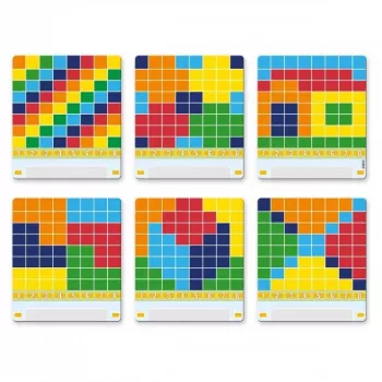 Edukacinis mozaikinis žaidimas QUERCETTI Mosaici Pallino Coding Travel Version 1006 – nešiojamas kodavimo rinkinys su lentelėmis