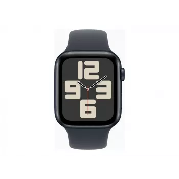 Apple Watch SE GPS + Cellular 44 mm vidurnakčio aliuminio korpusas su vidurnakčio sporto juostele – M/L