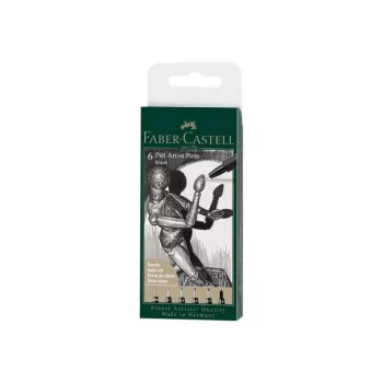 Mechaninis pieštukų rinkinys Faber-Castell 167154 — 6 vnt., juodas plastikinis korpusas, juodas grafitas