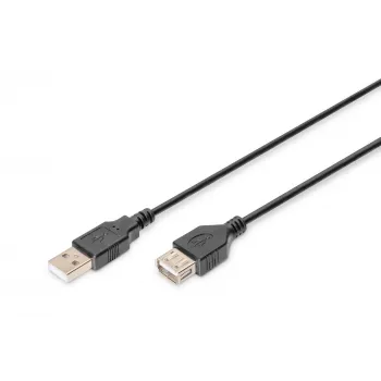 Digitus ASSMANN USB ilginimo kabelis USB-A (M) į USB-A (M) 1,8 m USB 2.0 juodas (AK-300200-018-S)