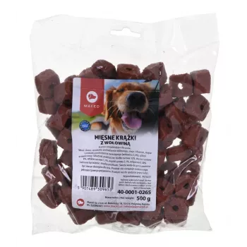 Šunų skanėstas MACED Meat Discs with Beef 500 g – papildomas užkandis, 12% baltymų, 8% riebalų, 20% drėgmės