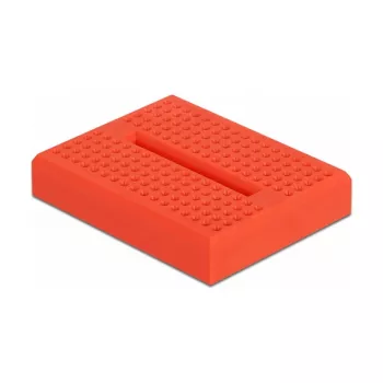 Breadboard DELOCK 18318 – plastikinė litavimo nereikalaujanti prototipinė plokštė, 36 × 46 × 10 mm, raudona