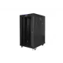 Laisvai pastatomas 19 colių 22U 800x1000 stiklinėmis durimis LCD (plokščia pakuotė) V2 juodos spalvos Lanberg FF01 serijos serverio spinta