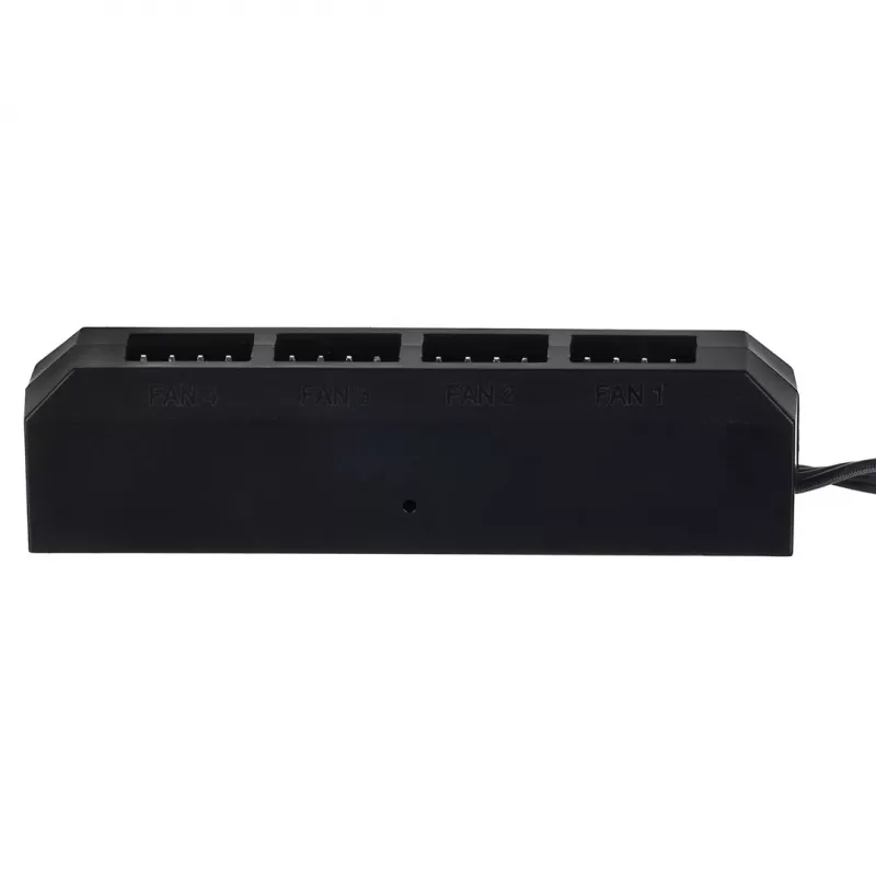 Ventiliatorių šakotuvas DeepCool FH-04 — 20 kontaktų ATX į 4× 3 kontaktų Molex, 0,55 m laidas, juodas