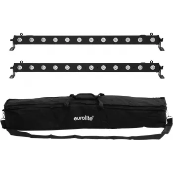 LED juostų rinkinys EUROLITE 2x LED BAR-12 QCL RGBA su minkštu dėklu – 2 vnt., QCL RGBA LED