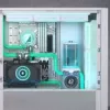 CPU skysčio aušintuvo siurblio komplektas CORSAIR iCUE Link XD6 RGB Elite LCD su 6 RGB ventiliatoriais