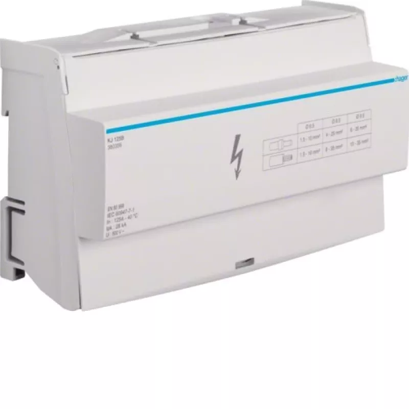 Elektros skydo priedas Hager KJ125B — plotis 170 mm, gylis 44 mm, aukštis 96 mm
