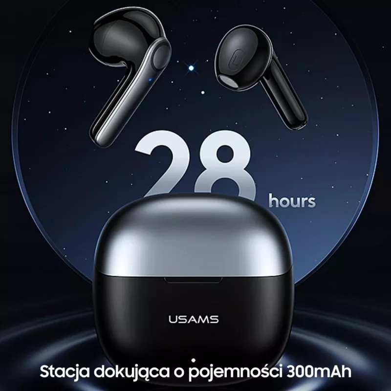 Ausinės USAMS TWSXH Series Dual Mic Wireless Mėlynos BHUXH03
