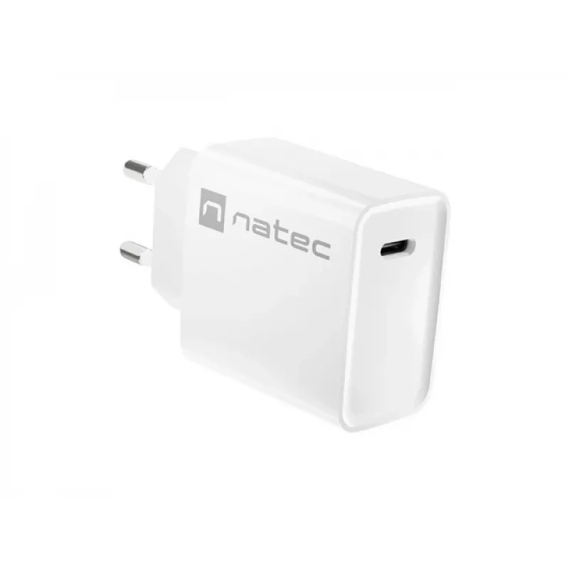 Vidinis USB-C greitasis įkroviklis NATEC RIBERA 12V 20W Quick Charge 3.0 Baltas