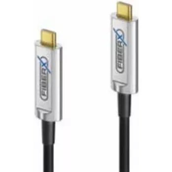 FiberX USB laidas FX-I600-015 15m USB 3.2 Gen 1 USB C juodas sidabrinis