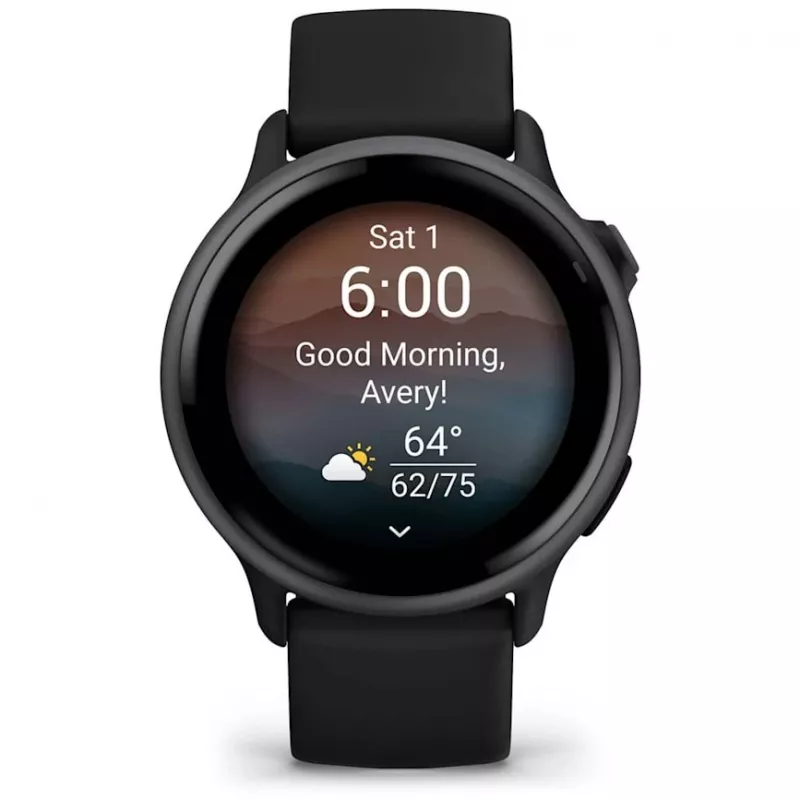 Garmin vívoactive 6 3.05 cm (1.2) AMOLED 42 mm skaitmeninis 390 x 390 pikselių jutiklinis ekranas Juodas Wi-Fi GPS (palydovas)