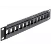 Patch panel DeLOCK 43259 10 colių, 12 keystone modulių, juodas