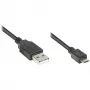 Laidas USB 2.0 kištukas A – kištukas Micro B, juodas, 1,8 m, Good Connections® (2510-MB02)