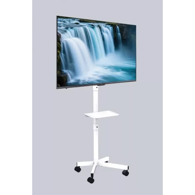 Gembird mobilus TV stovas su ratukais 32–55 col., baltas, VESA 100x100–400x400, 30 kg