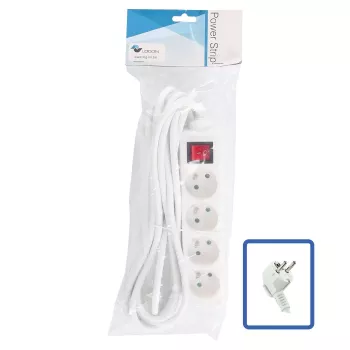 LOGON LPS070 ilginimo laidas 5 m 4 kištukiniai lizdai 16 A 3500 W Baltas