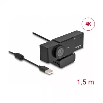 Internetinė kamera DeLOCK 96400 8 MP 3840 x 2160 pikselių USB 2.0 Juoda