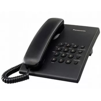 Laidinis telefonas Panasonic KX-TS500 juodas su skambučio numerio atpažinimu ir garsiakalbiu