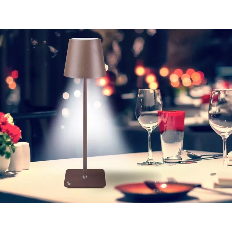 Beper P201UTP113 įkraunama stalinė lempa, valdymas prisilietimu, 2 W, 2000 mAh, Corten plieno spalvos