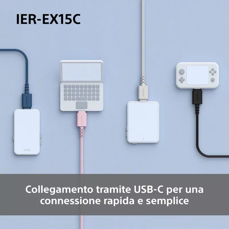 Sony IER-EX15C Ausinės Laidinės Ausinės Garsiakalbis USB Type-C Juodos