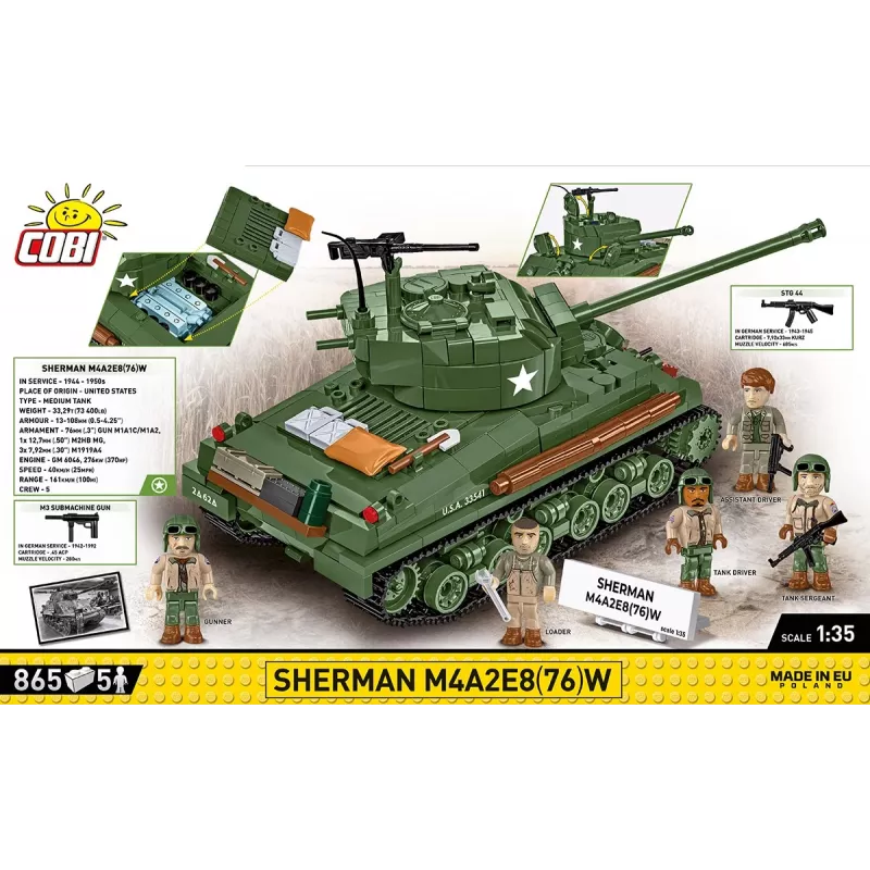 Konstruktorius Sherman M4A2E8, 865 kaladėlių