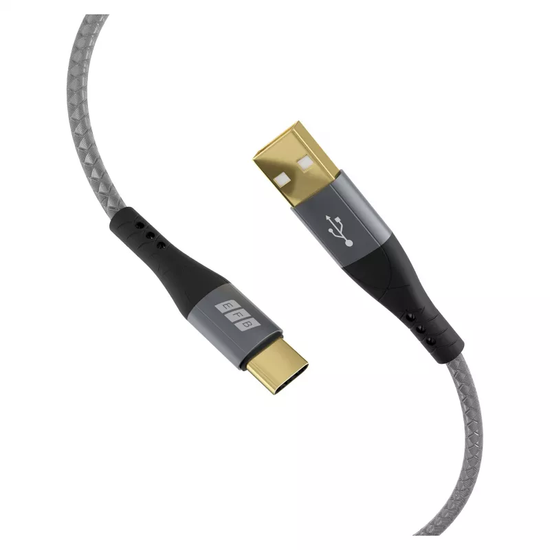 EFB Elektronik USB-A į USB-C laidų rinkinys 60W QC 3A 2x3m Pilka - Skaitmeniniai/Duomenys (USB-AC-00009)