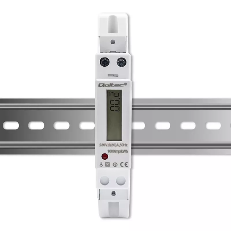 Vienfazis elektroninis elektros skaitiklis QOLTEC 50993 230V 30A