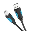 USB 2.0 A–B laidas Vention VAS-A16-B500, 5 m, juodas, kištukas–kištukas, 480 Mbps